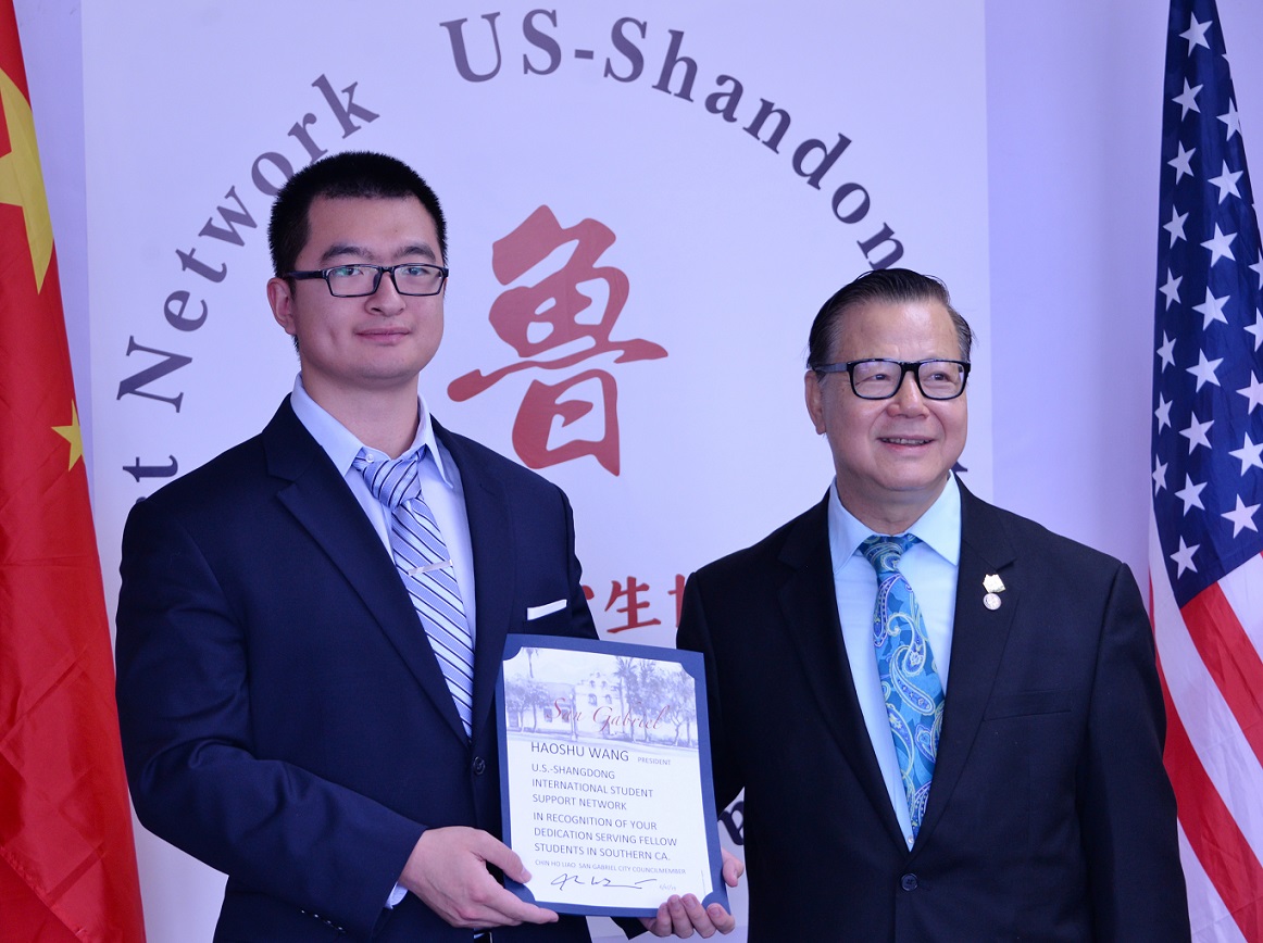 Wang Haoshu becomes the chairman of the American Shandong International Students Association
